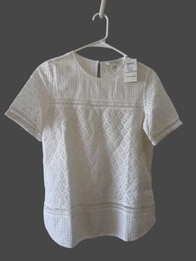 NWT!  $139 MSRP! Club Monaco White Eyelet Top